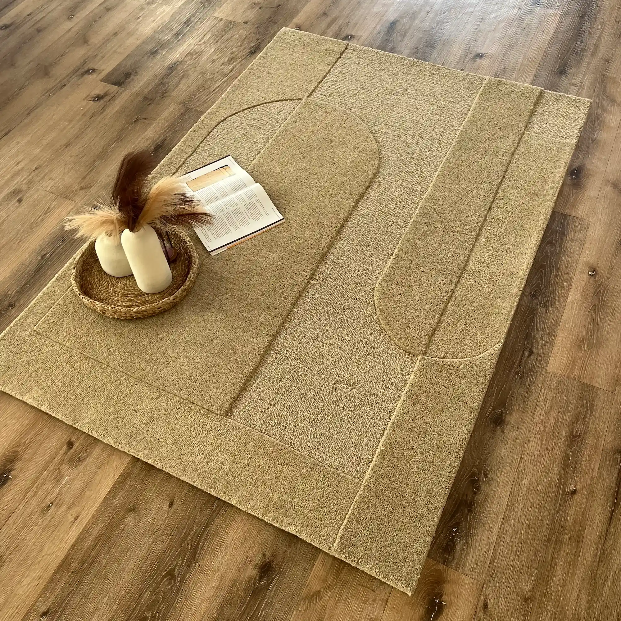 Anton, 100% New Zealand Wool Pile, Artistic and Thick Hand Tufted Area Rug