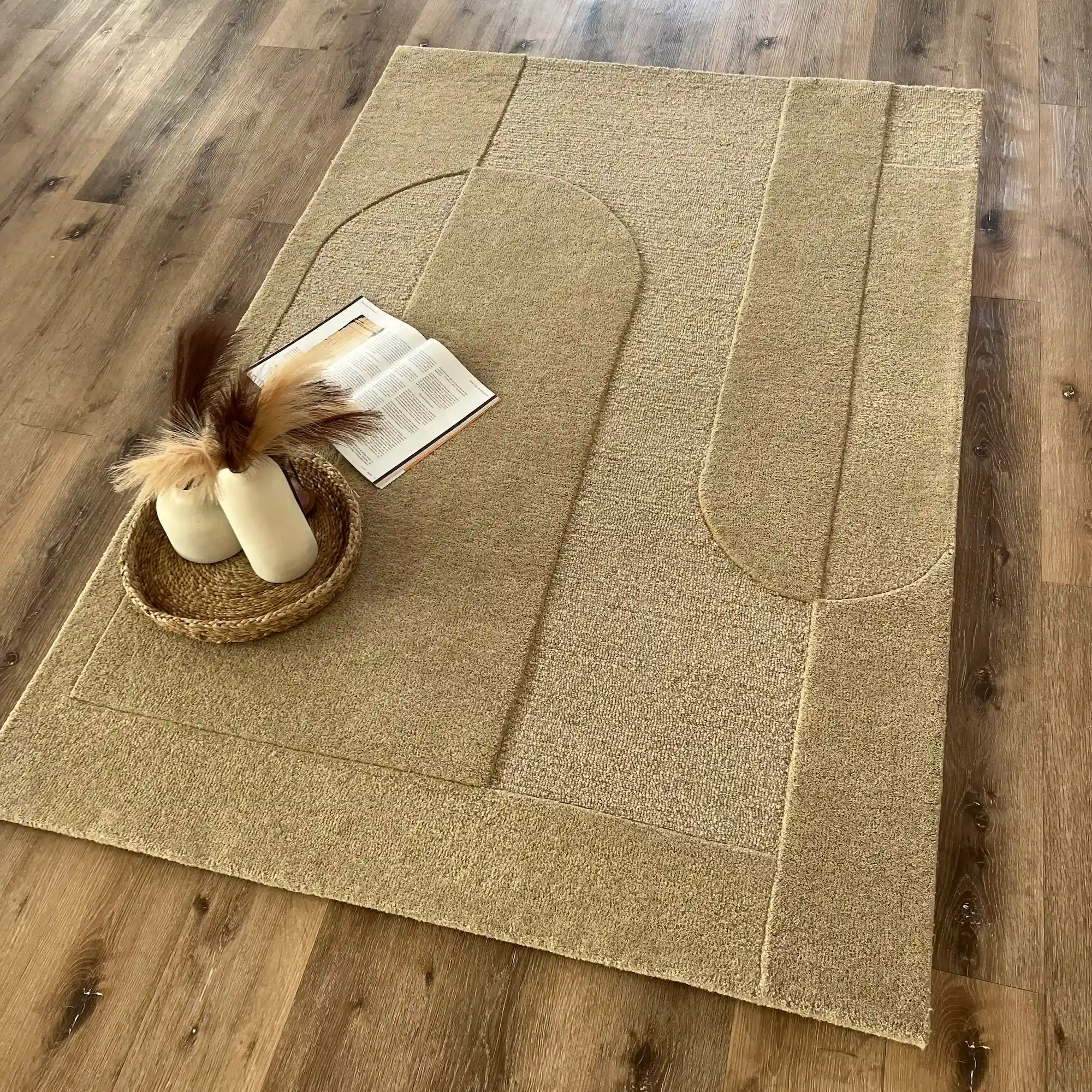 Anton, 100% New Zealand Wool Pile, Artistic and Thick Hand Tufted Area Rug - Image 2