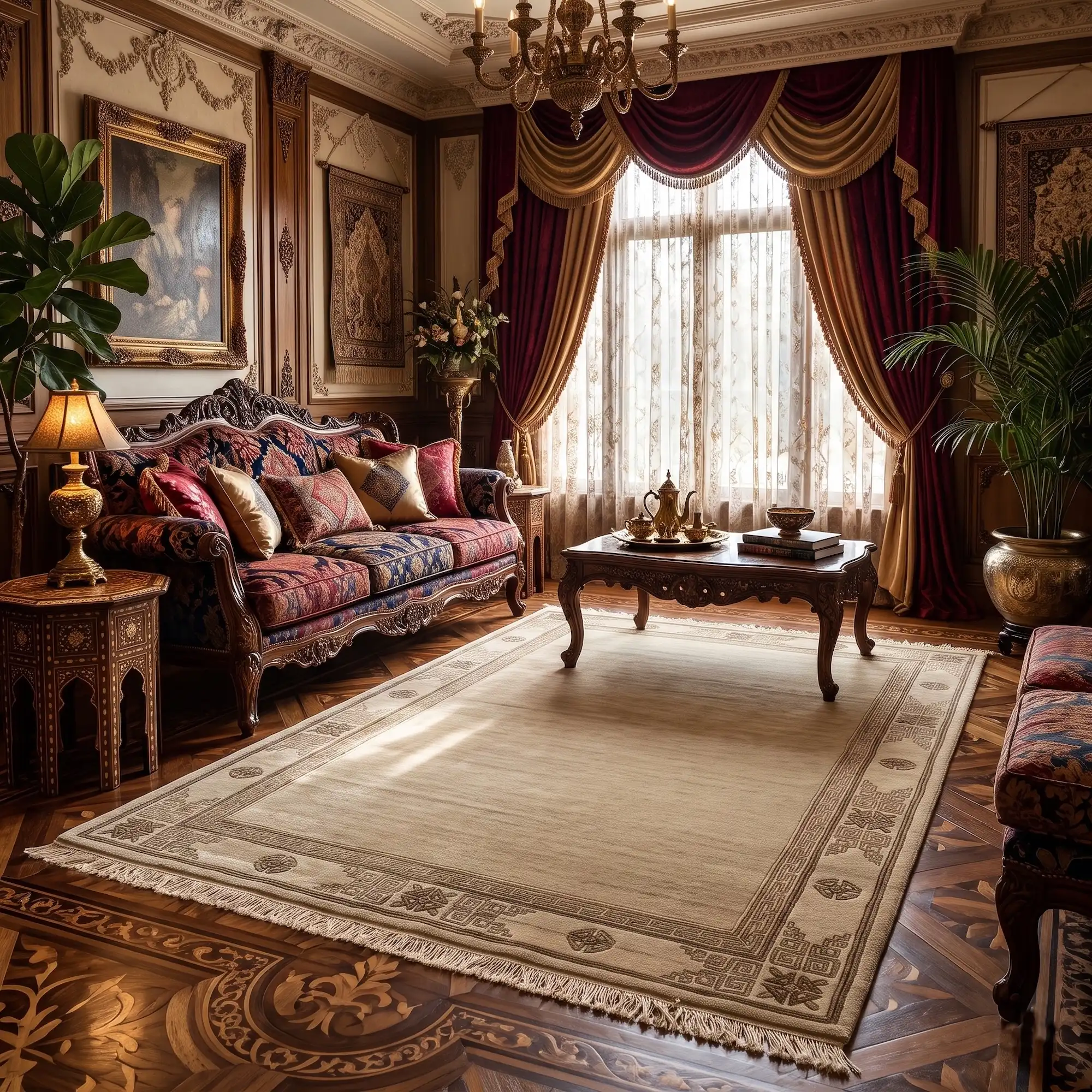Ghorahi Natur, 100% New Zealand Undyed Natural Wool Pile, Hand Knotted Oriental Area Rug
